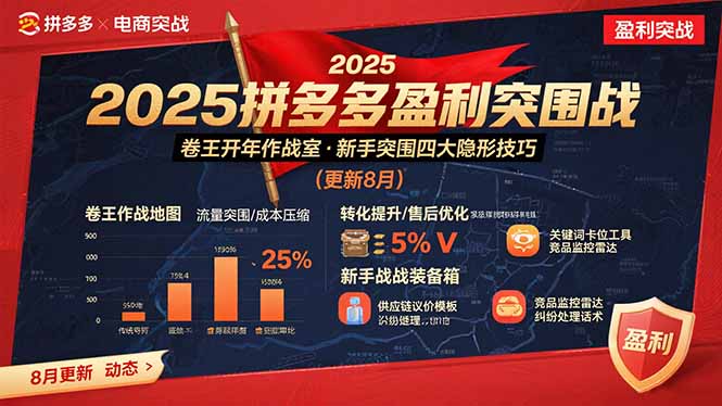 2025拼多多盈利突围战：卷王开年作战室，新手突围四大隐形技巧(更新8月-梦清研习社