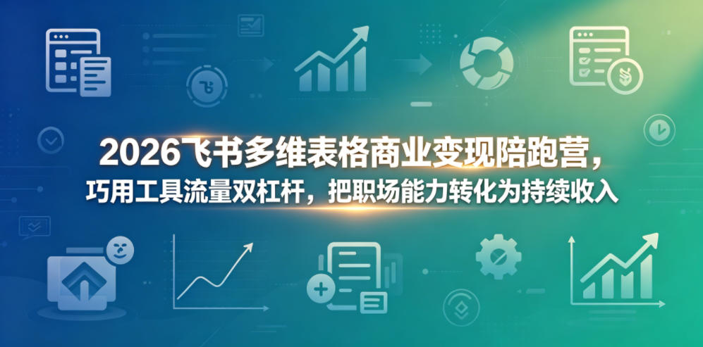 2026飞书多维表格商业变现陪跑营，巧用工具流量双杠杆，把职场能力转化为持续收入-梦清研习社