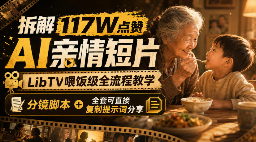 拆解117W点赞AI亲情短片,LibTV喂饭级全流程教学,分镜脚本+全套可直接复制提示词分享-梦清研习社