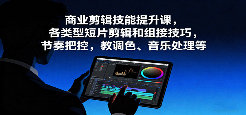 商业剪辑技能提升课，各类型短片剪辑和组接技巧，节奏把控，教调色、音乐处理等-梦清研习社