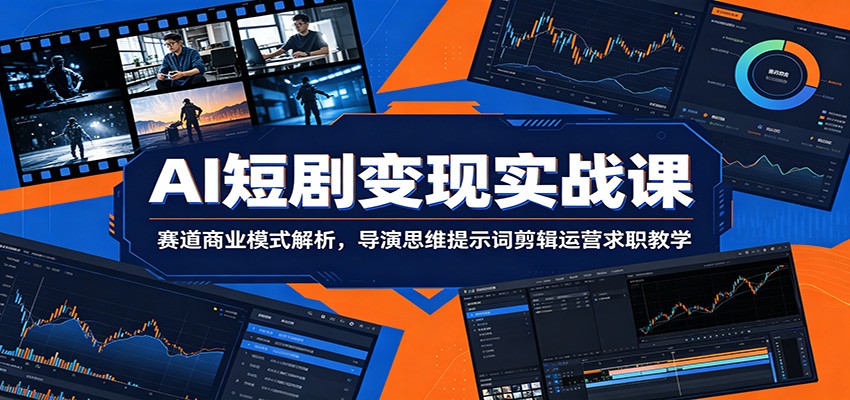 AI短剧变现实战课：赛道商业模式解析，导演思维提示词剪辑运营求职教学-梦清研习社