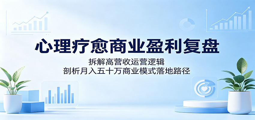 心理疗愈商业盈利复盘：拆解高营收运营逻辑，剖析月入五十万商业模式落地路径-梦清研习社