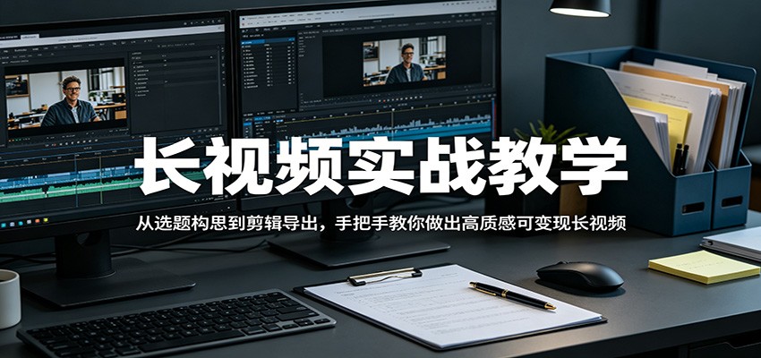 长视频实战教学，从选题构思到剪辑导出，手把手教你做出高质感可变现长视频-梦清研习社