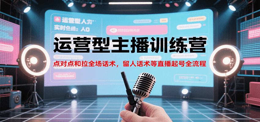 运营型主播训练营，点对点和拉全场话术，留人话术等直播起号全流程(更新8月)-梦清研习社