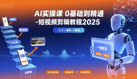 AI实操课0基础到精通-短视频剪辑教程2025-梦清研习社