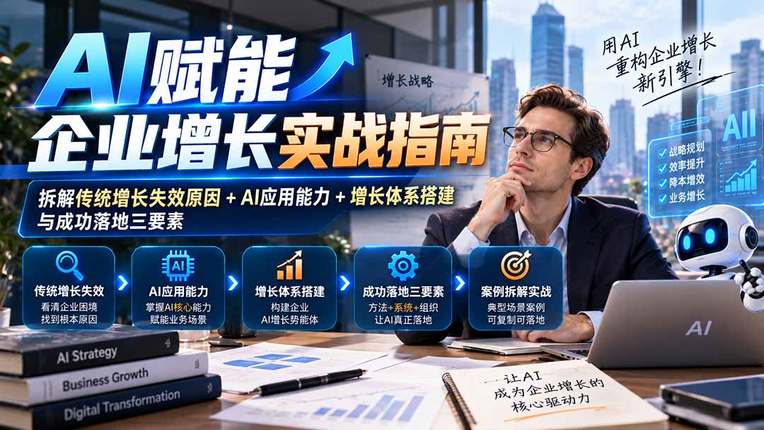 【无水印】AI赋能企业增长实战指南：拆解传统增长失效原因+AI应用能力+增长体系搭建与成功落地三要素-梦清研习社
