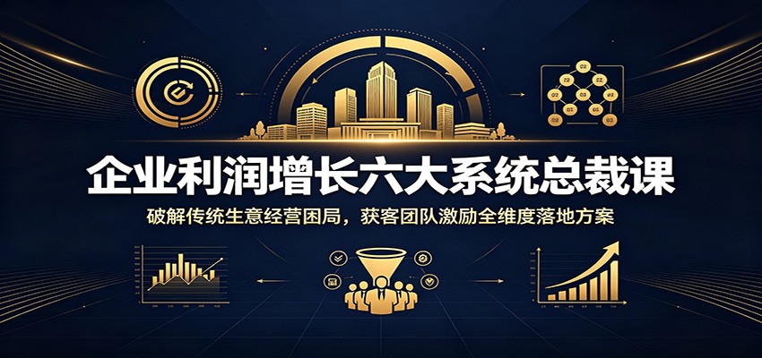 企业利润增长六大系统总裁课：破解传统生意经营困局，获客团队激励全维度落地方案-梦清研习社