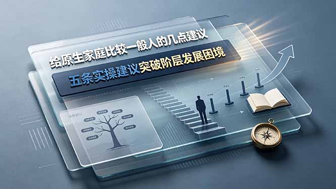 付费文章：给原生家庭比较一般人的几点建议，五条实操建议突破阶层发展困境-梦清研习社