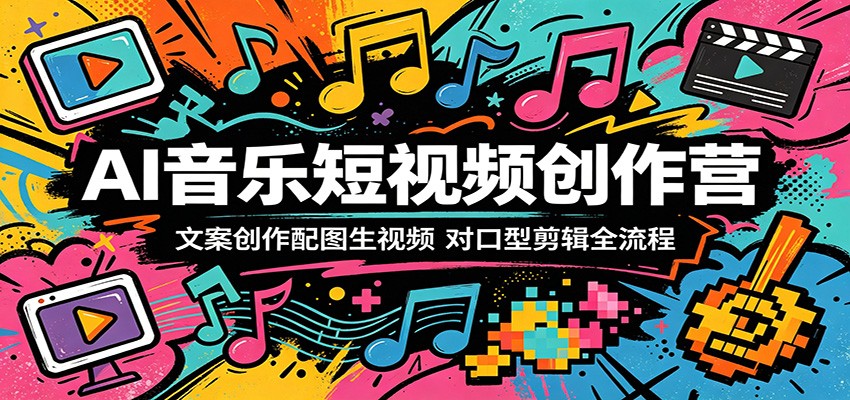AI音乐短视频创作营：文案创作配图生视频，对口型剪辑全流程-梦清研习社
