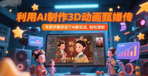 利用AI制作3D动画甄嬛传,流量爆了,手把手教你这个AI新玩法,轻松涨粉-梦清研习社