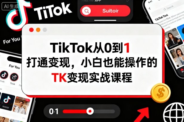 TikTok从0到1打通变现,小白也能操作的TK变现实战课程-梦清研习社