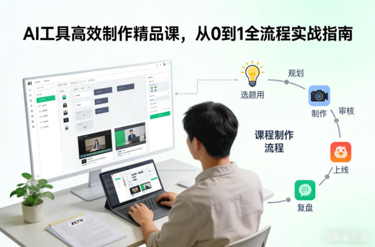 AI工具高效制作精品课，从0到1全流程实战指南-梦清研习社