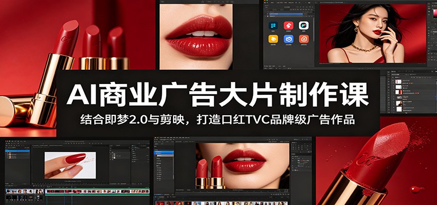 AI商业广告大片制作课：结合即梦2.0与剪映，打造口红TVC品牌级广告作品-梦清研习社