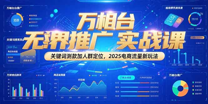 万相台无界推广实战课,关键词测款加人群定位,2025电商流量新玩法-梦清研习社