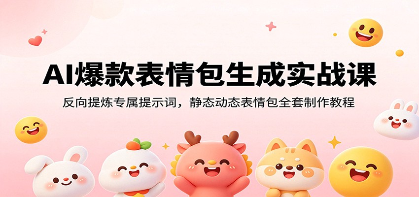 AI爆款表情包生成实战课：反向提炼专属提示词，静态动态表情包全套制作教程-梦清研习社