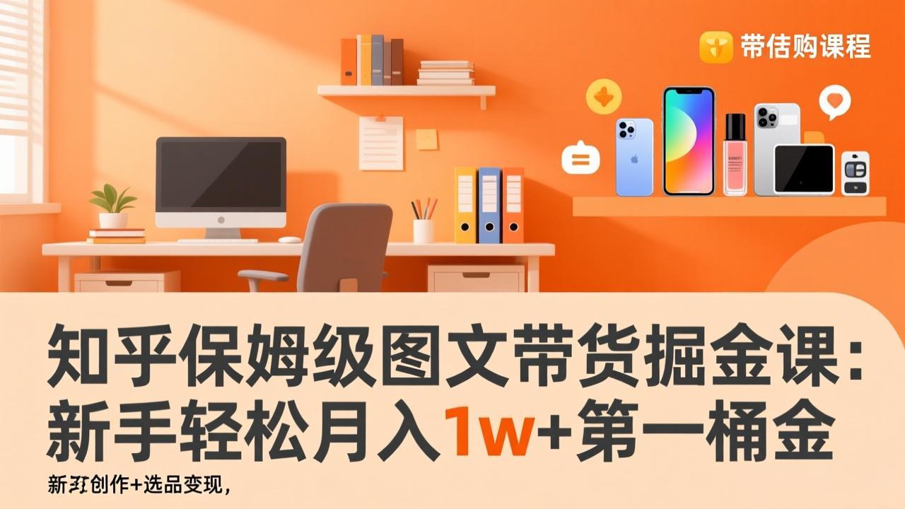 知乎保姆级图文带货掘金课：账号打造+爆文创作+选品变现，新手轻松月入1w+第一桶金-梦清研习社