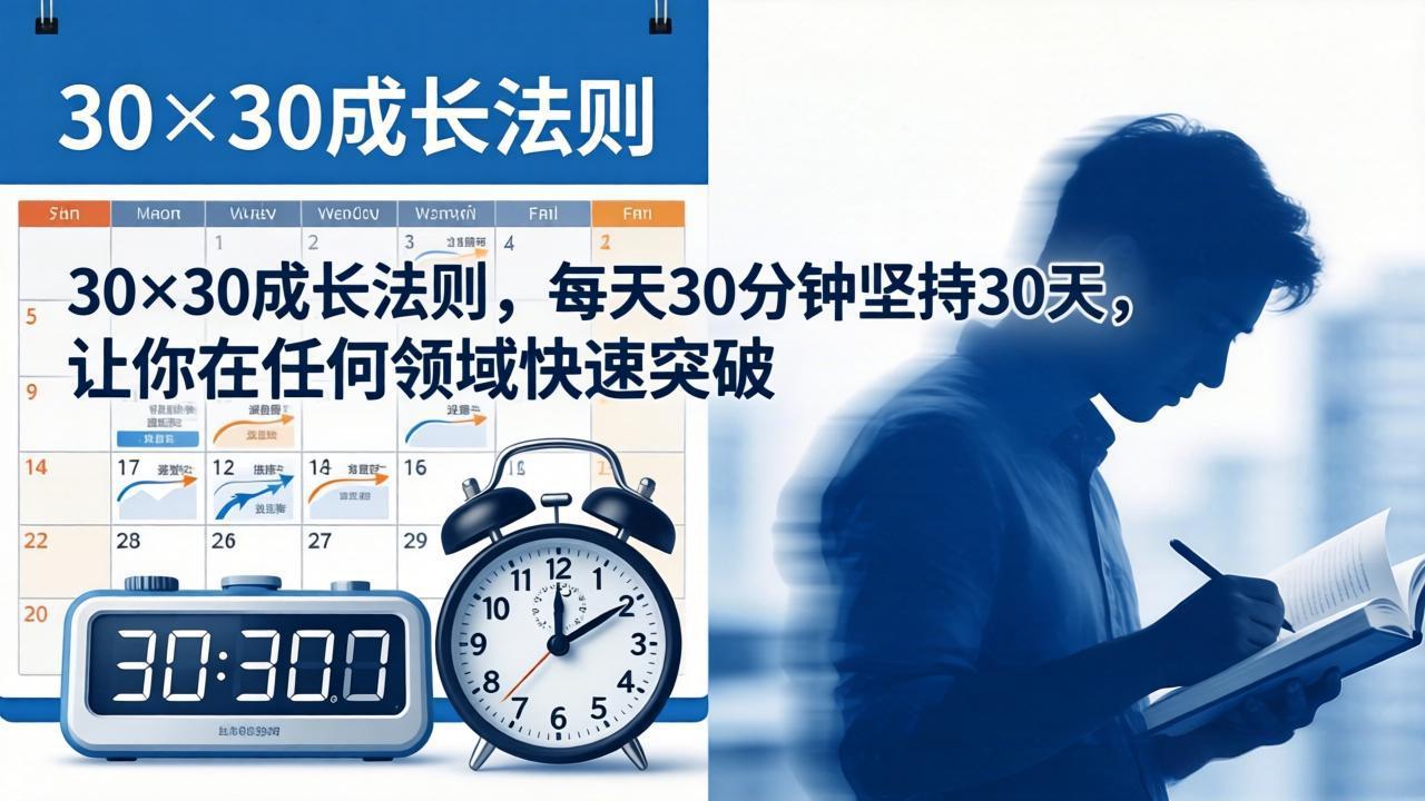 付费文章：30×30成长法则，每天30分钟坚持30天，让你在任何领域快速突破-梦清研习社