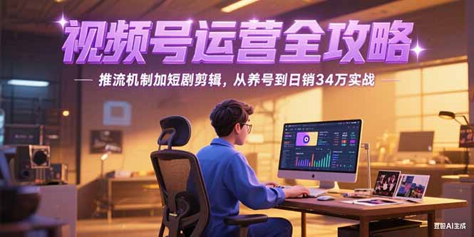 2025视频号运营全攻略,推流机制加短剧剪辑,从养号到日销34万实战-梦清研习社