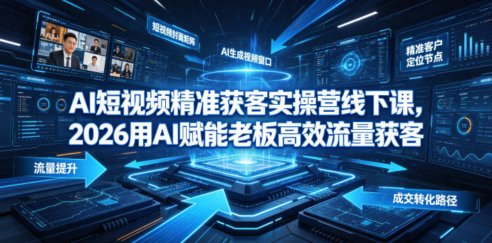 AI短视频精准获客实操营6月10-14号线下课，2026用AI赋能老板高效流量获客-梦清研习社