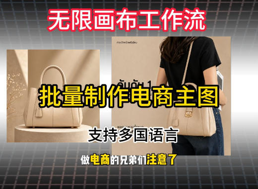 无限画布工作流搭建教程，一键电商主图批量制作，批量下载，支持多国语言-梦清研习社