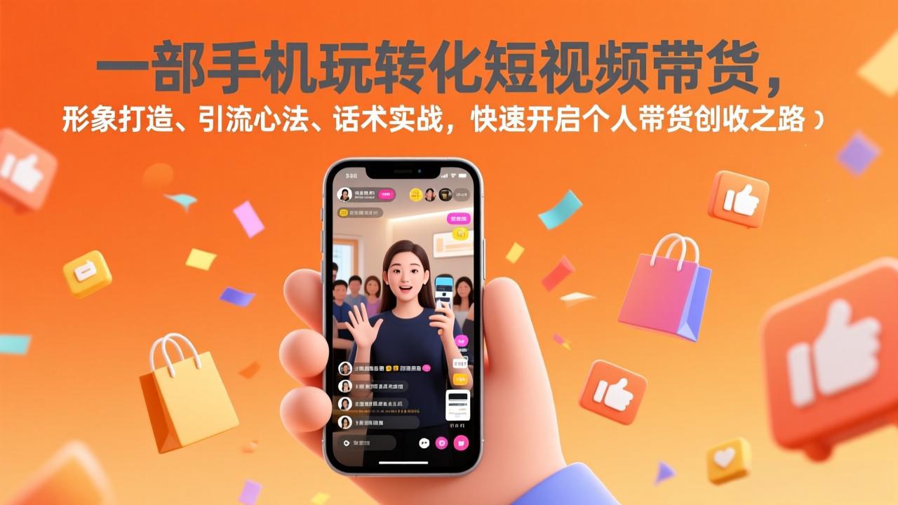 一部手机玩转化短视频带货，形象打造、引流心法、话术实战，快速开启个人带货创收之路-梦清研习社