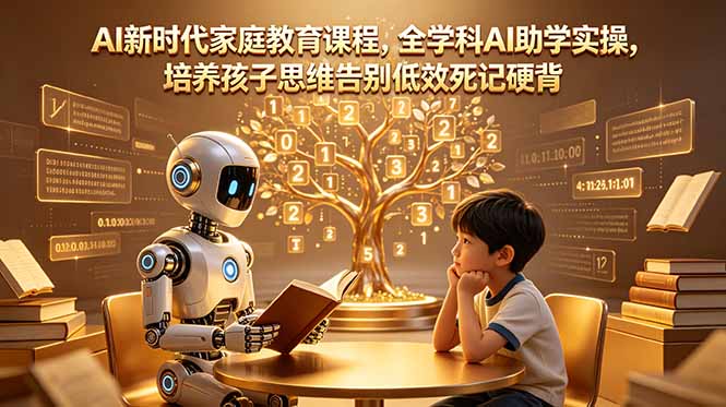 AI新时代家庭教育课程，全学科AI助学实操，培养孩子思维告别低效死记硬背-梦清研习社