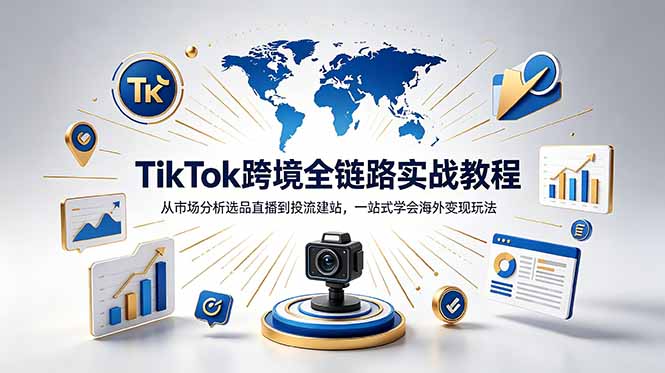TikTok+独立站跨境基础全套教程,拆解平台盈利逻辑,新手从零跑通变现全流程-梦清研习社