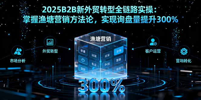 2025B2B新外贸转型全链路实操：掌握渔塘营销方法论，实现询盘量提升300%-梦清研习社