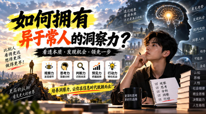 某公众号付费文章：如何拥有异于常人的洞察力？-梦清研习社