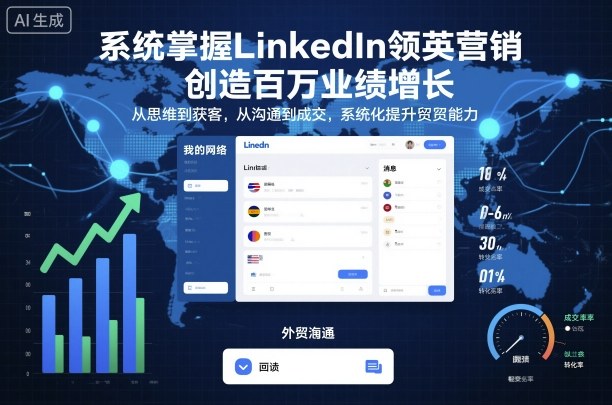系统掌握LinkedIn领英营销，创造百万业绩增长，从思维到获客，从沟通到成交，系统化提升外贸能力-梦清研习社