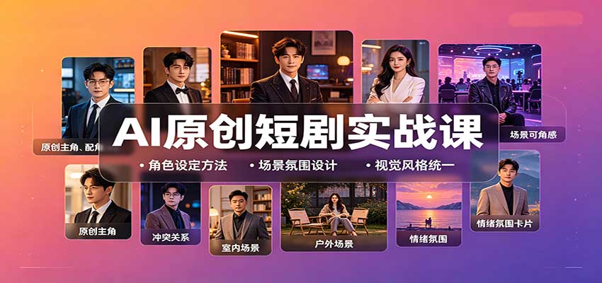 AI原创短剧实战课:从零搭建短剧创作全流程,批量产出可上线剧本-梦清研习社