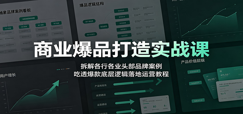 商业爆品打造实战课：拆解各行各业头部品牌案例，吃透爆款底层逻辑落地运营教程-梦清研习社
