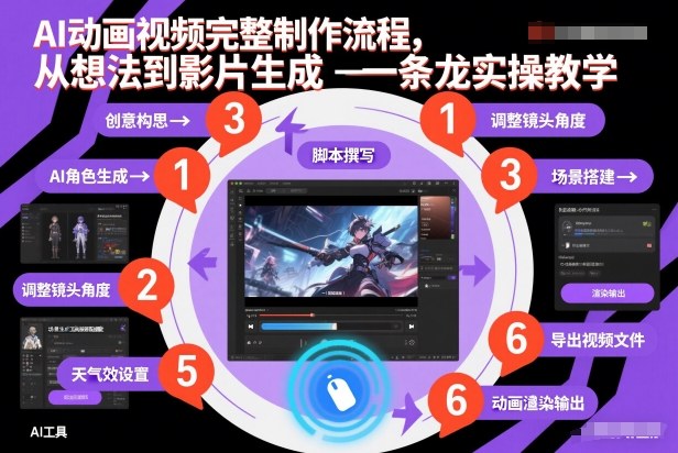 AI动画视频完整制作流程，从想法到影片生成一条龙实操教学-梦清研习社