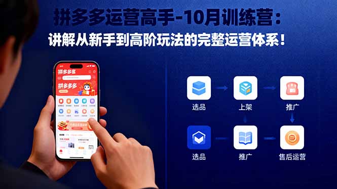 拼多多运营高手-10月训练营：讲解从新手到高阶玩法的完整运营体系！-梦清研习社