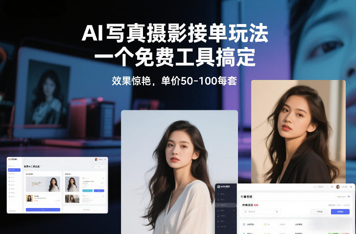 AI写真摄影接单玩法，一个免费工具搞定，效果惊艳，单价50-100每套-梦清研习社