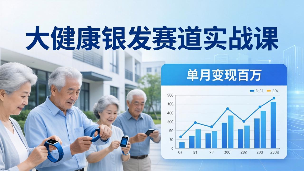 大健康银发赛道实战课：拆解视频号线索型 IP 单月变现百万逻辑，教你精准获客高效变现-梦清研习社