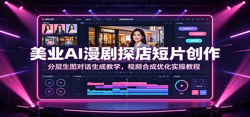 美业AI漫剧探店短片创作：分层生图对话生成教学，视频合成优化实操教程-梦清研习社
