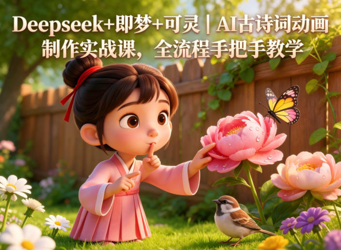 Deepseek+即梦+可灵｜AI古诗词动画制作实战课，全流程手把手教学-梦清研习社