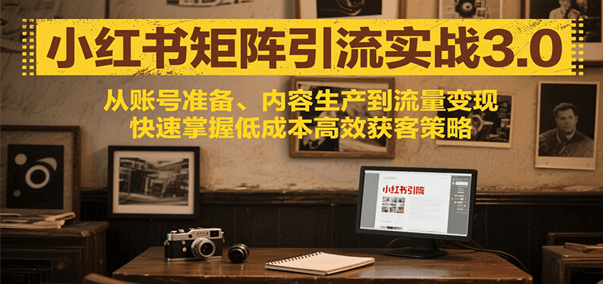 小红书矩阵引流3.0，从账号准备、内容生产到流量变现，快速掌握低成本高效获客策略-梦清研习社