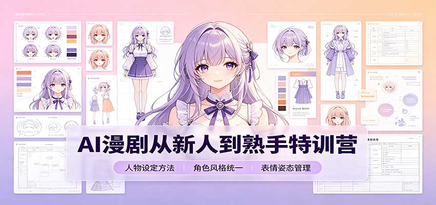 AI漫剧从新人到熟手特训营：剧本分镜创作，提示词模板，人物设定与工具资源-梦清研习社