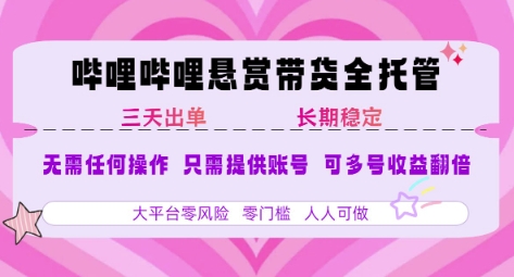 2025年B站风口带货项目 仅需提供账号 全程托管 轻松月入1w+-梦清研习社