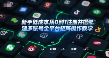 新手低成本从0到1注册并搭建多账号全平台矩阵操作教学,手机号-邮箱-IP-工具-梦清研习社