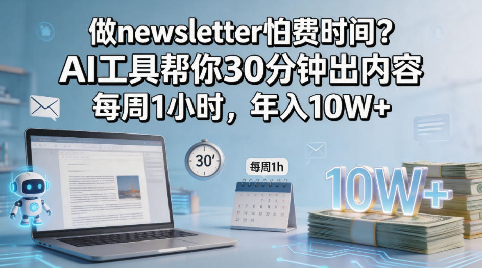 做newsletter怕费时间？AI工具帮你30分钟出内容，每周1小时，年入10W+！【原创双语字幕】-梦清研习社