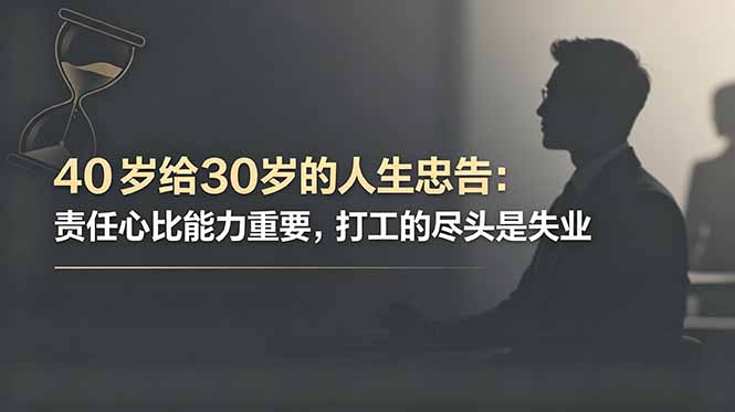 付费文章：40岁给30岁的人生忠告：责任心比能力重要，打工的尽头是失业-梦清研习社