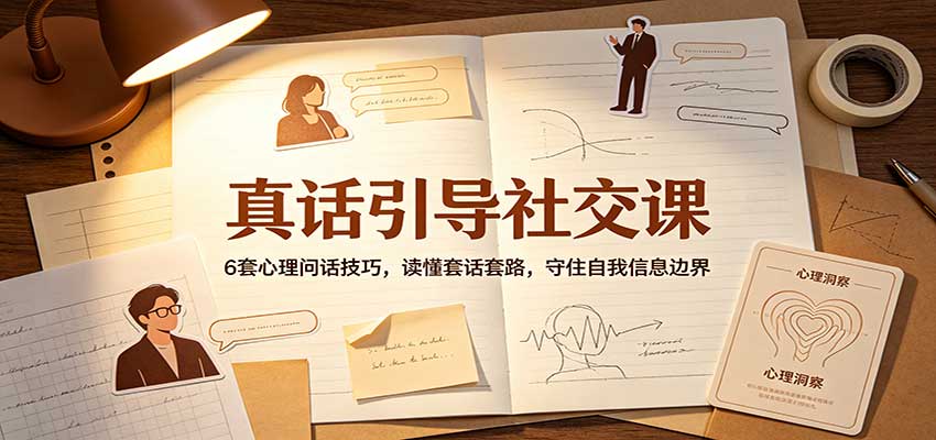 真话引导社交课：6套心理问话技巧，读懂套话套路，守住自我信息边界-梦清研习社