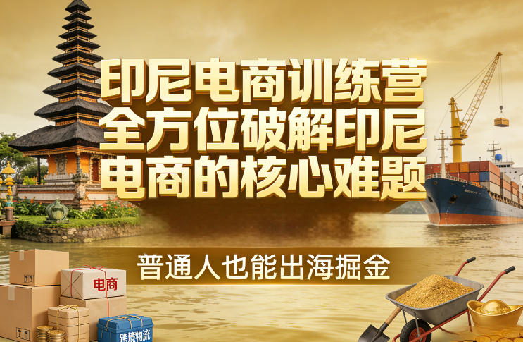 印尼电商训练营，全方位破解印尼电商的核心难题，普通人也能出海掘金-梦清研习社