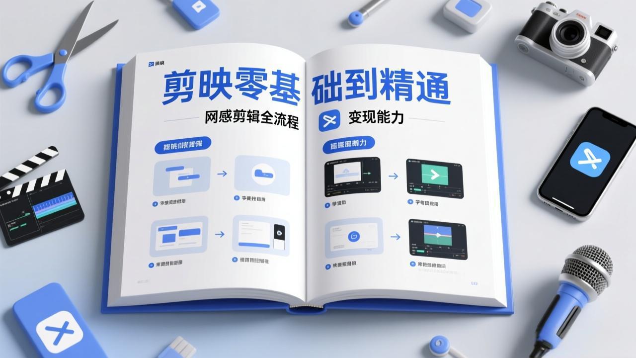剪映零基础也能快速上手，从入门到精通掌握网感剪辑全流程，掌握能直接变现的剪辑能力-梦清研习社