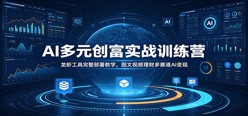 AI多元创富实战训练营：龙虾工具完整部署教学，图文视频理财多赛道AI变现-梦清研习社