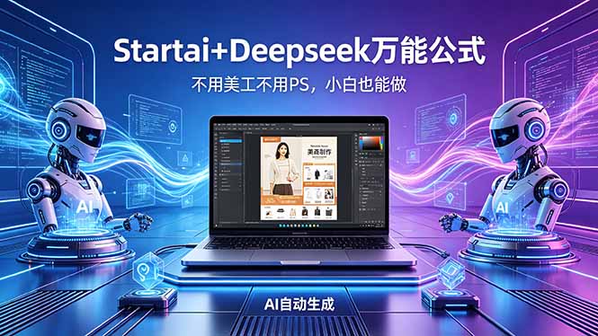 AI自动做电商详情页：Startai+Deepseek万能公式，不用美工不用PS，小白也能做-梦清研习社
