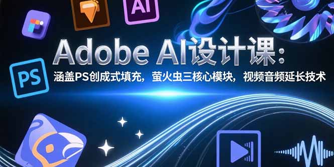Adobe AI设计课：涵盖PS创成式填充，萤火虫三核心模块，视频音频延长技术-梦清研习社